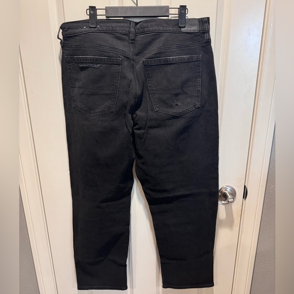 American Eagle Outfitters Women Black High Rise Ankle Straight - Picture 4 of 7